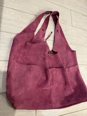 Free People purple Suede slouchy Hobo Tote  Bag